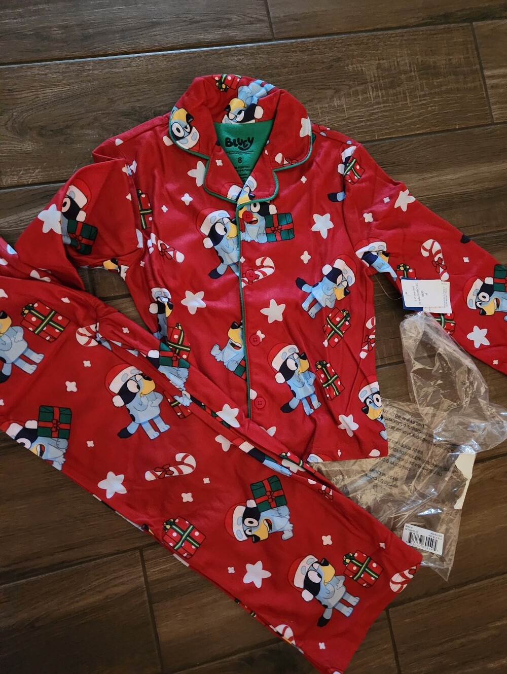 Bluey Kids Red Holiday Pajama Set